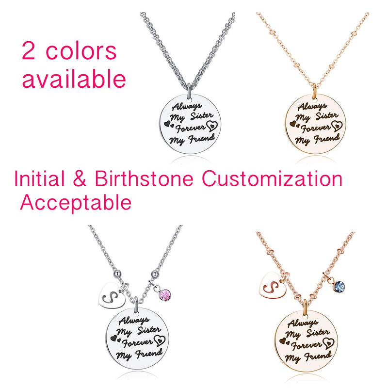 [Australia] - CF100 Sisters Jewelries Sisters Necklaces Sisters Bracelets Series Silver Always My Sister Forever My Friend Necklace 