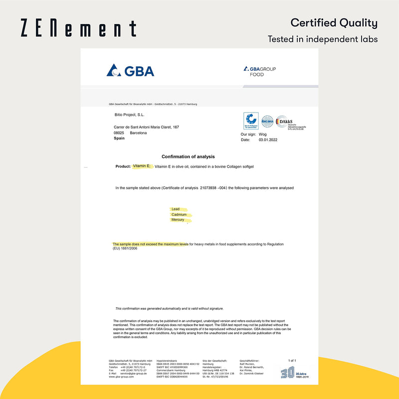 [Australia] - Zenement | Natural Vitamin E - 400 IU, (D-Alpha-Tocopherol), 200 Softgels | with Organic Extra Virgin Olive Oil | Antioxidant and Anti-Aging 