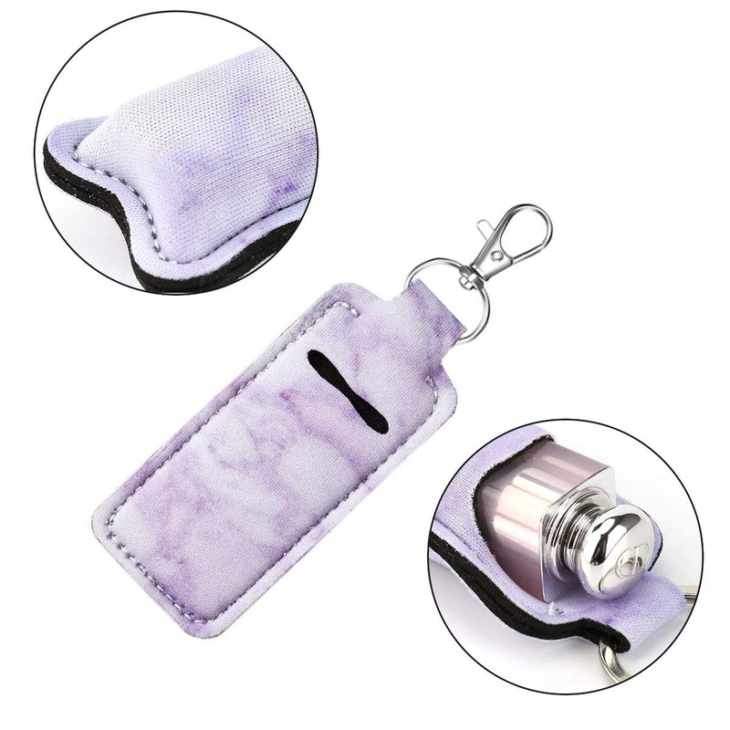 [Australia] - Clip-on Chapstick Pouch Keychain Marble Neoprene Lipstick Holde Type C 