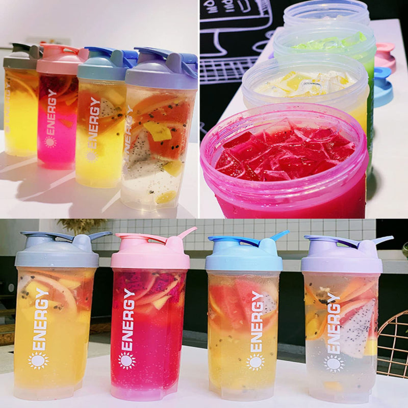 [Australia] - Protein Shaker Cup Sports Supplements Shakers with Mixer Ball Fitness Milkshake Portable Workout Water Cup 500 ml-Purple Purple 