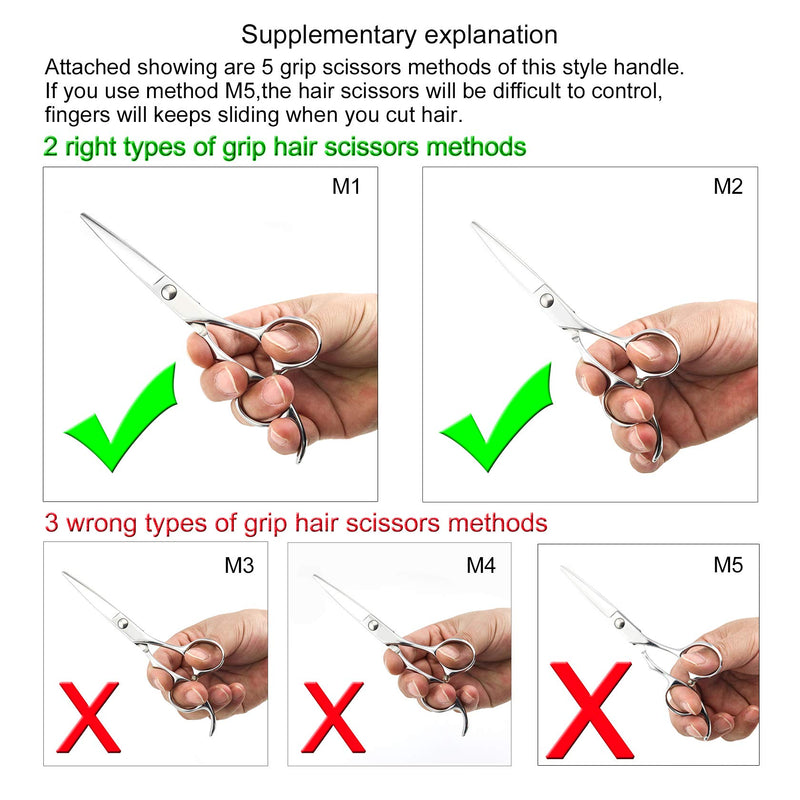 [Australia] - 5.5" Barber scissors Hair scissors Professional Hair Shears Cutting Shears Japan 440C Silvery Convex Blades Kinsaro 5.5" Cutting 