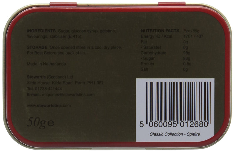 [Australia] - Stewart's - Spitfire Tin with Extra Strong Mints, 50 g (Pack of 1) 