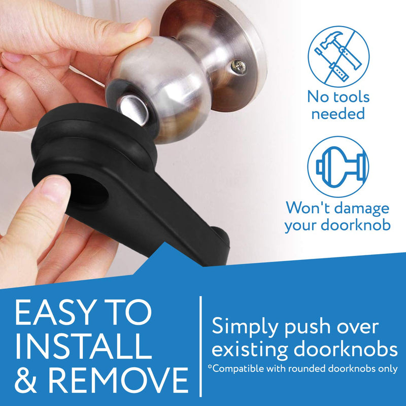 [Australia] - Two Pack Door Handle Extension, Soft Rubberized Doorknob Extension, Converts Knob Style Doors to Handles for Easy Accessibility for Elderly, Disabled, Children, Fits Door Knobs 2" to 2.5" 