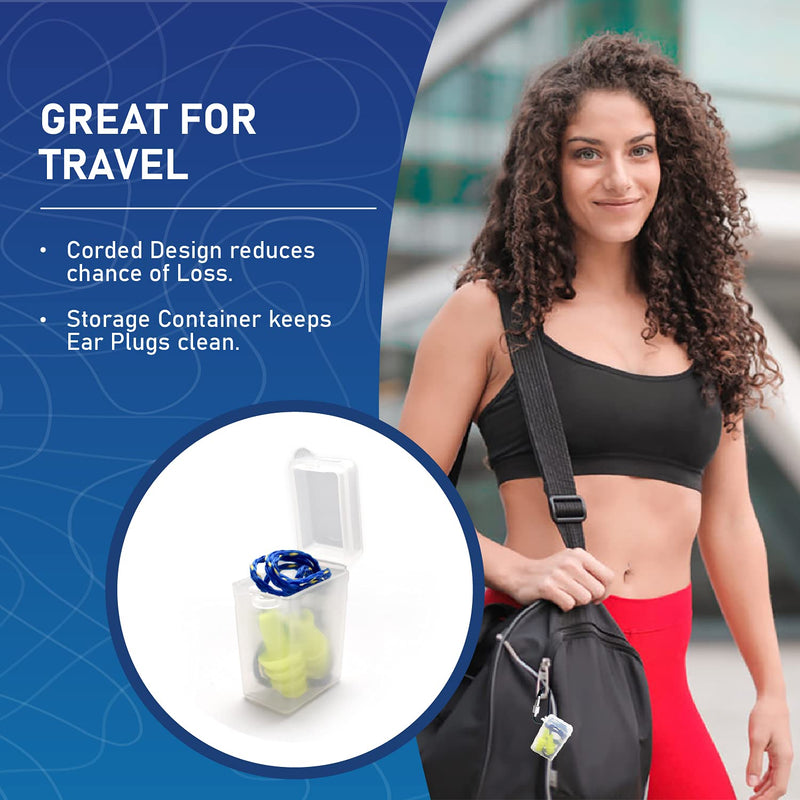 [Australia] - Quality Silicone Reusable Ear Plugs - 10 Pairs with 2 Plastic Cases 30dB Noise Cancelling Sound Blocking Soft Washable with Strings for Adults Kids Sleeping Swimming Shooting, Work Loud Noise 