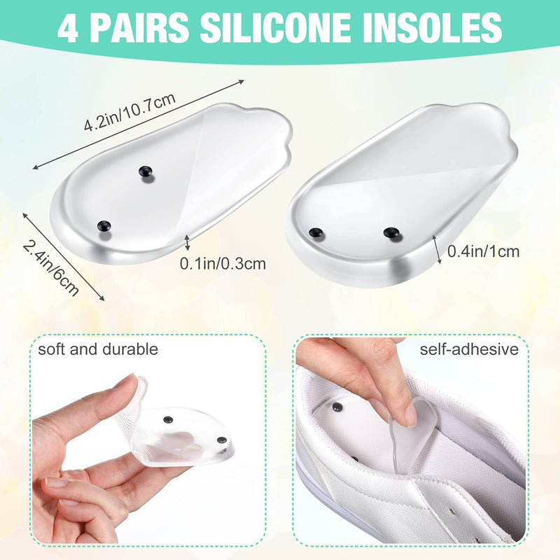 [Australia] - 4 Pairs Medial Lateral Heel Insoles with Magnets Stone, Correcting Supination Pronation Silicone Orthopedic Shoe Inserts for Foot Alignment, Knock Knee Pain, Bow Legs, O/X Type Leg (L) Large (4 Pair) 