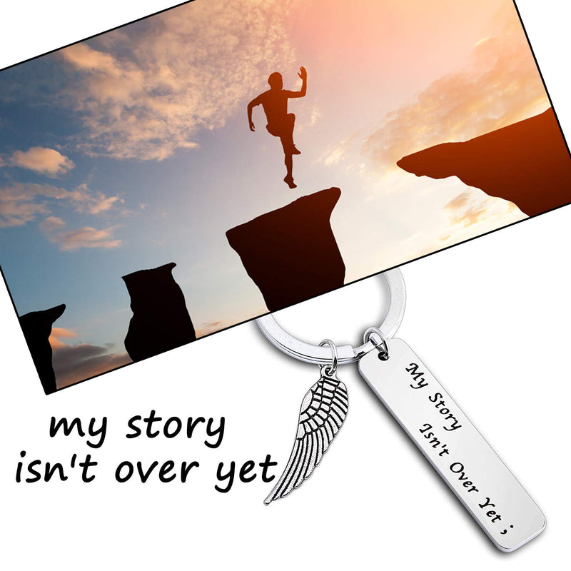 [Australia] - MAOFAED My Story Isn't Over Yet Semicolon Keychain Depression Suicide Mental Health Awareness Semicolon Inspirational Jewelry My Story Isn't Over Yet Keychain 