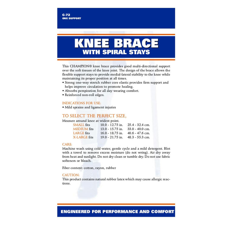 [Australia] - CHAMPION Knee Brace Flexible Stays Knit Elastic, White, Large 