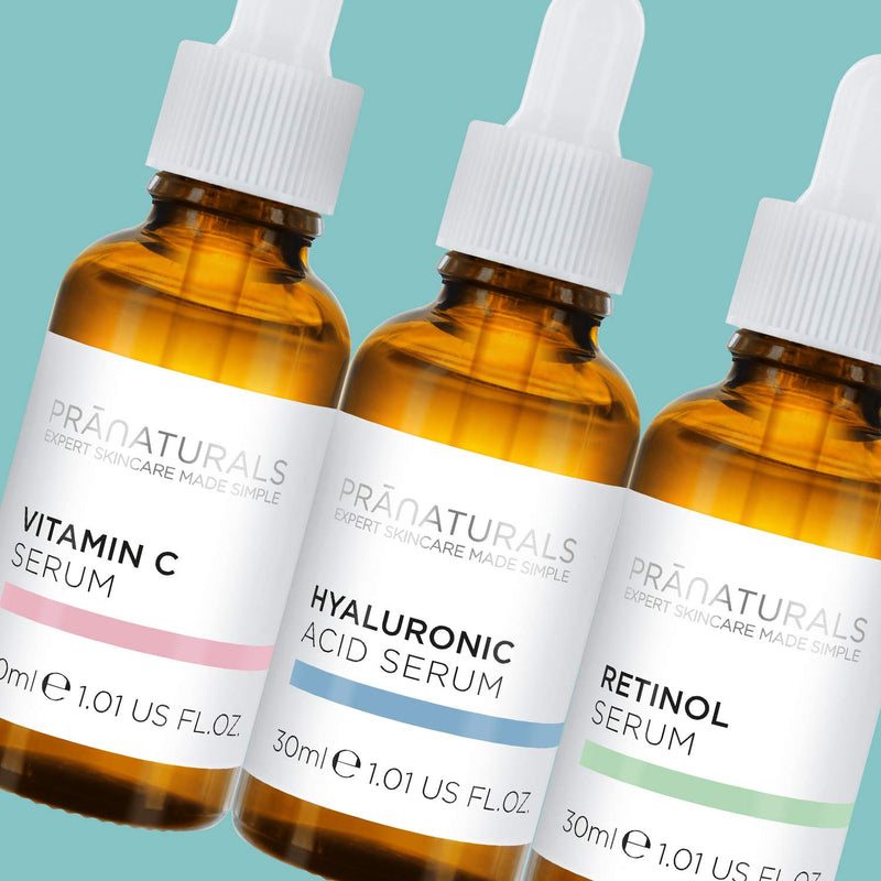 [Australia] - PraNaturals Skin Perfector Face Serum Kit 3x30ml ‚Äì Hyaluronic Acid, Retinol & Vitamin C ‚Äì Skin Care Anti Ageing Lotion, Reduces fine lines and wrinkles, Enriched with natural oils and vitamins 