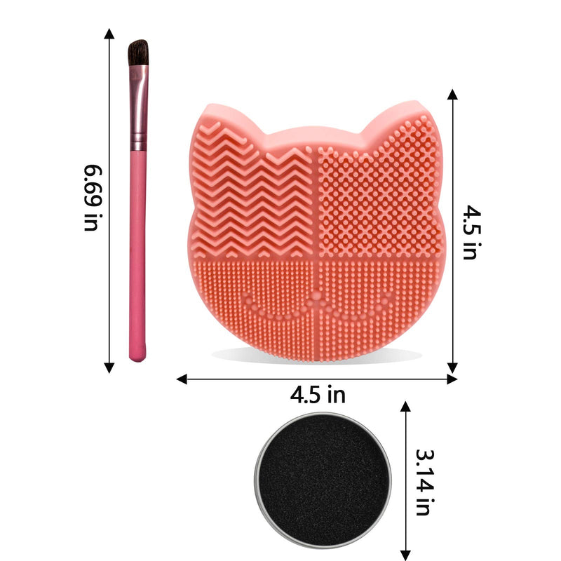 [Australia] - Makeup Brush Cleaning Mat with Drying Holder for Sink- Silicone Washing Cosmetic Brush Cleaner Pad (New Orange) 