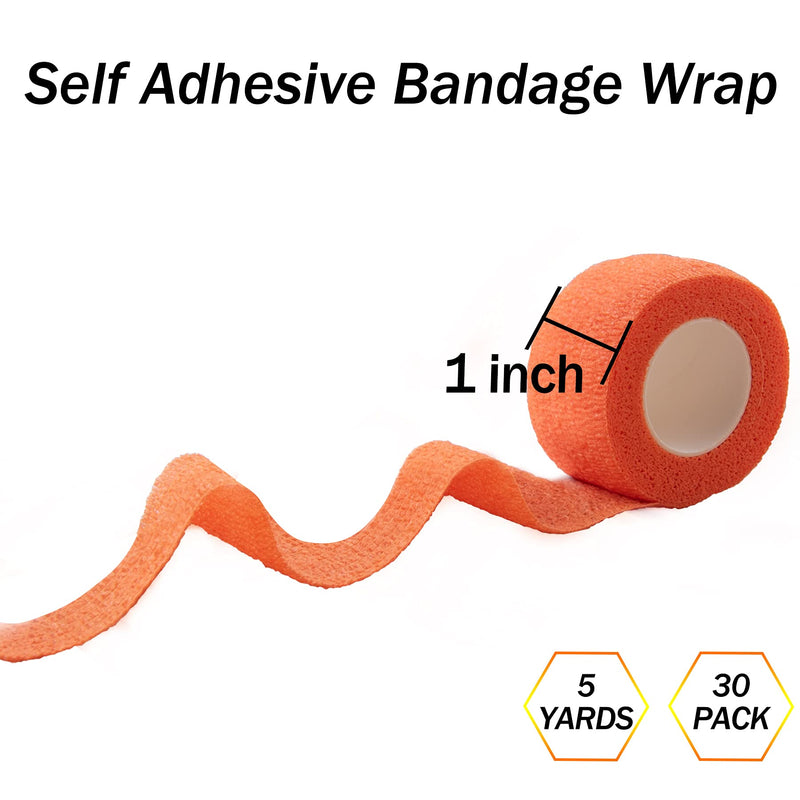 [Australia] - BQTQ 30 Rolls Cohesive Bandage 1 Inch Self Adherent Sport Wrap Tape Breathable Athletic Tape for Human and Animals Ankle Sprains Swelling, Assorted Colour 