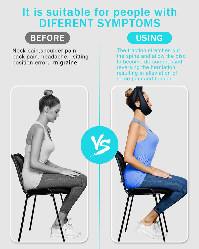 [Australia] - Cervical Neck Traction Device Over Door for Home Use, Portable Neck Stretcher Hammock for Neck Pain Relief, Physical Therapy AIDS for Neck Decompressor. 