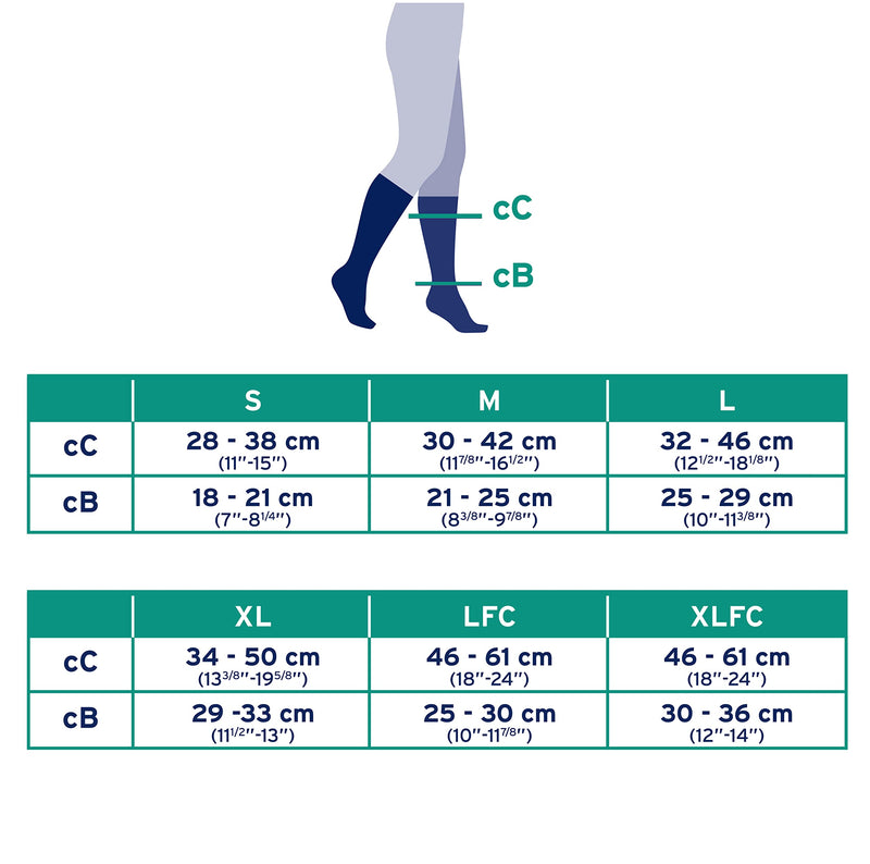 [Australia] - JOBST Activewear Compression Socks, 15-20 mmHg, Knee High, X-Large Full Calf, Cool Black - 110532 
