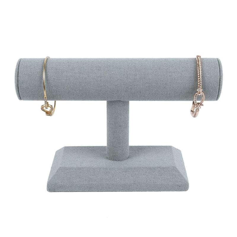 [Australia] - MOOCA Linen Covered Wood Jewelry Display Perfect for Bracelet Bangle Watch for Home Organization, Store, Tradeshow and Showcase, 7 3/4"W x 2 3/4"D x 5"H, Dim Gray 
