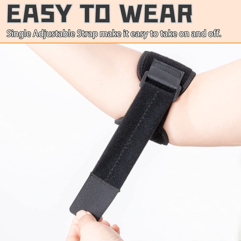 [Australia] - TOMUST Tennis Elbow Brace - Adjustable Forearm Support Band with Gel Compression Pad, Elbow Strap for Bursitis, Golfers, Tendinitis, Effective Pain Relief, Sports - Both Men, Women (Single) S/M 
