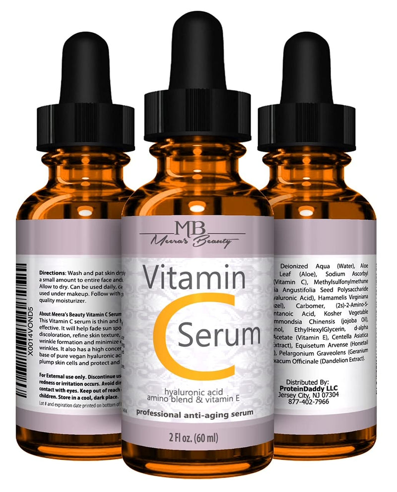 [Australia] - DOUBLE SIZED (2 oz) PURE VITAMIN C SERUM FOR FACE 20% With Hyaluronic Acid - Anti Wrinkle, Anti Aging, Dark Circles, Age Spots, Vitamin C, Pore Cleanser, Acne Scars, Organic Vegan Ingredients 