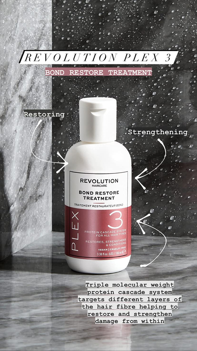 [Australia] - Revolution Haircare London, Plex 3 Bond Restore, Treatment, 100ml 100 ml (Pack of 1) 