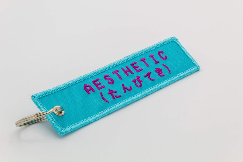 [Australia] - Aesthetic Vaporwave Blue and Purple Fully Embroidered Keychain 