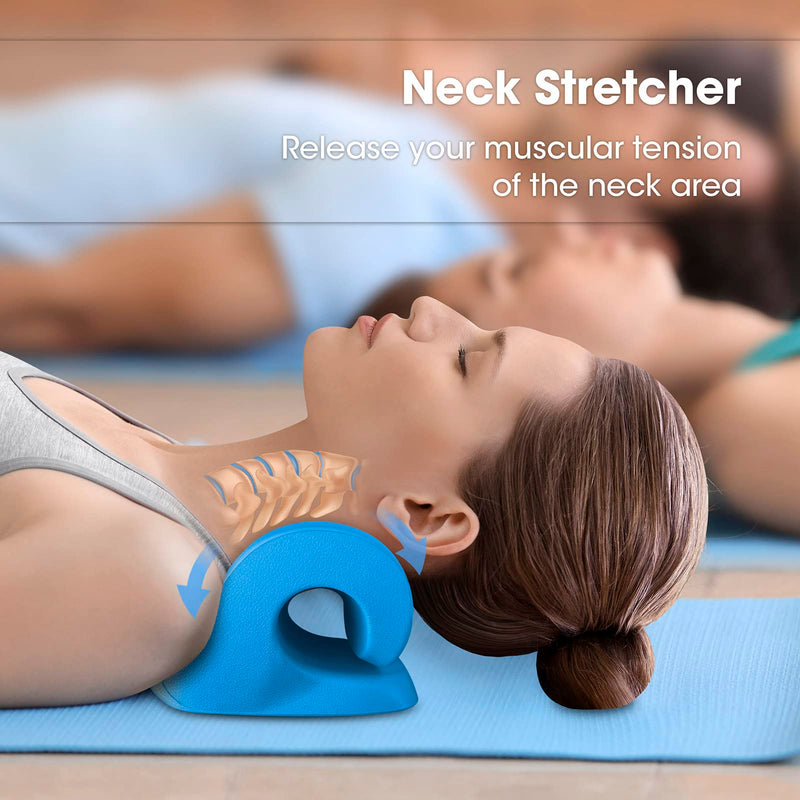 [Australia] - Anzorhal Neck Stretcher,Neck Cloud,Neck Pain Relife,Neck Cloud - Cervical Traction Device,Neck Hump Corrector,Neck Stretcher Posture Corrector (Blue) Blue 