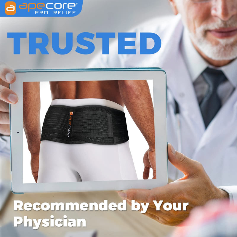 [Australia] - SI Belt - Sacroiliac Belt for Women and Men - SI Joint Belt for Sciatica, Joint, Pelvis, Lower Back Pain Relief - Lumbar and Hip Support Brace - Trochanter Belt with Extra Compression Hip Pain Relief Black Regular (Fits Hip Size 30 Inch - 45 Inch) 