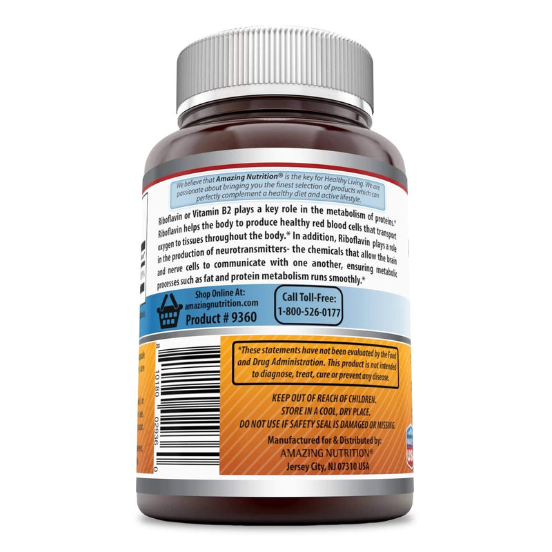 [Australia] - Amazing Formulas Riboflavin Dietary Supplement 400 Milligrams 120 Capsules (Non-GMO,Gluten Free) - Promotes Healthier Blood , Nervous System, Boost Energy and Metabolism 120 Count (Pack of 1) 