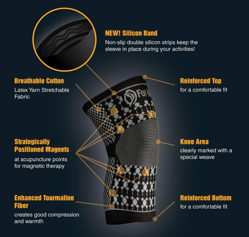 [Australia] - For-Knees Magnetic Knee Compression Brace Sleeve (Large) Large 