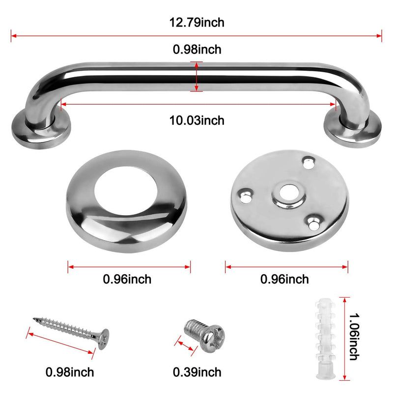 [Australia] - 2 Pack Shower Grab Rail,Stainless Steel Bathroom Grab Bar, Shower Handle, Bath Handle, Grab Bars Elderly for Bathroom (12 Inch ) 12inches 