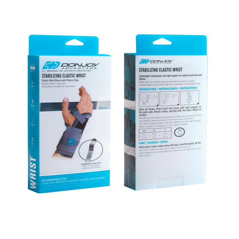 [Australia] - DonJoy Advantage DA161WB01-GRY-XS, S-L Stabilizing Elastic Wrist Brace for Carpal Tunnel, Sprains, Strains, Tendonitis, Instabilities, Palm Stay Medium/Large 