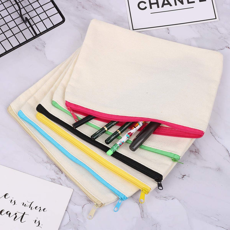 [Australia] - 24pcs Multipurpose Cosmetic Bag Cotton Canvas Bag Makeup Pouches with Colorful Zipper Pencil Pouch Travel Toiletry Bag for Women Girls Children DIY Design (S Size) S Size 