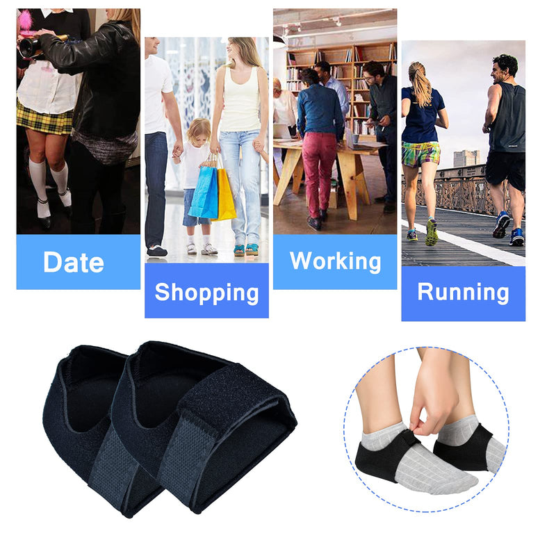 [Australia] - Heel Protectors, Gel Heel Cups, Heel Cushion Support for Plantar Fasciitis, Heel Pain, Achilles Tendinitis, Dry Cracked Heels, Heel Pads for Men & Women Black 