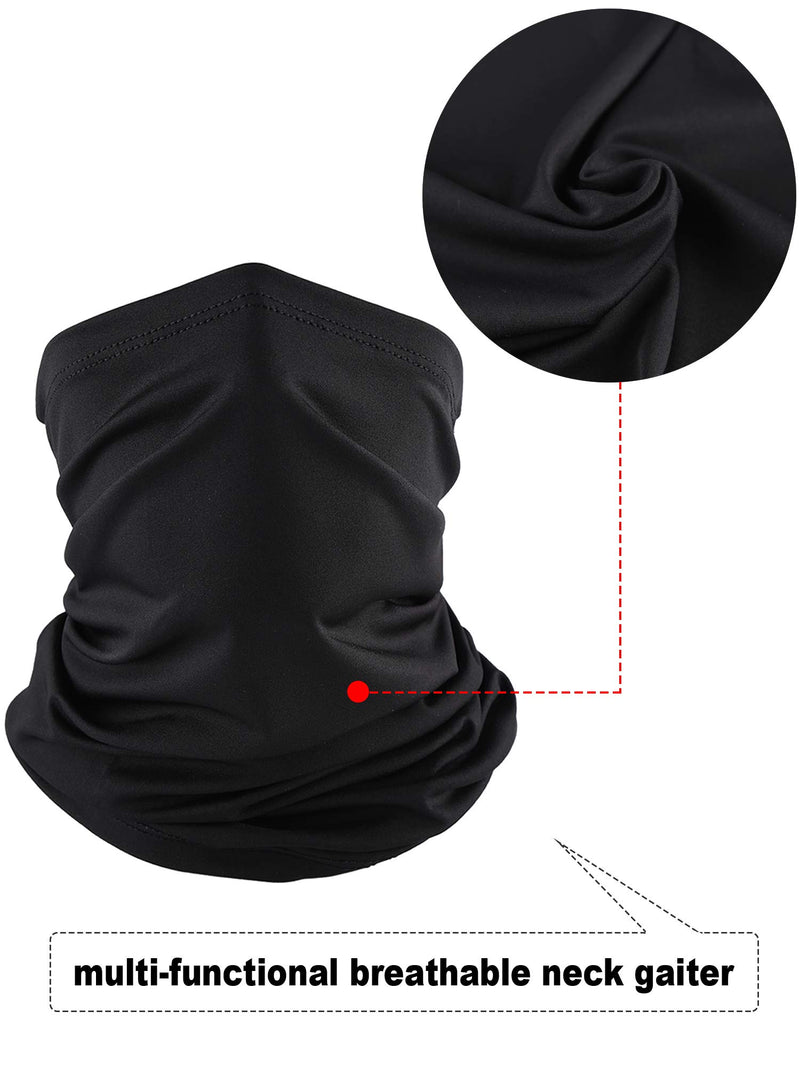 [Australia] - Norme Summer Face Cover Neck Gaiter Cooling Sunblock Face Cover Breathable Bandana Black 4 