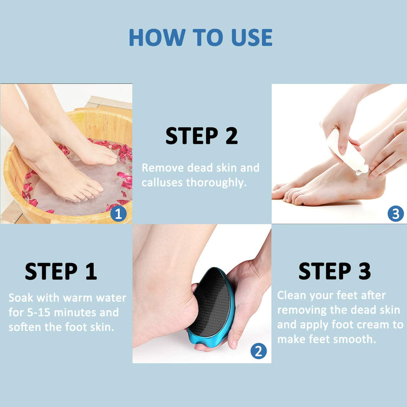 [Australia] - Foot File, Nano Glass Hard Skin Callus Remover, Foot Scraper Salon Home Pedicure Tool for Foot Beauty Care, Can Be Used on Both Wet/Dry Cracked Feet, Foot Rasp by AnjoCare 1 Count (Pack of 1) 