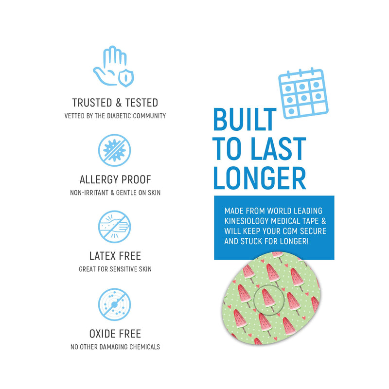 [Australia] - Rockadex - Freestyle Libre Sensor adhesives, Custom-Designed Freestyle Libre Patches, Diabetic Supplies Mix 10 Pack Icecream 