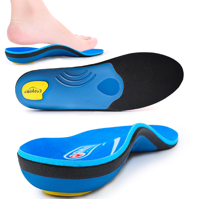 [Australia] - Arch Support Insertion Plantar Fasciitis Relieves Insoles Flat Feet Orthopedic Insoles Shock Absorption Comfortable High Arch Men and Women MEN (9-9 1/2) | WOMEN (11-11 1/2) --280MM-11.02" Blue 