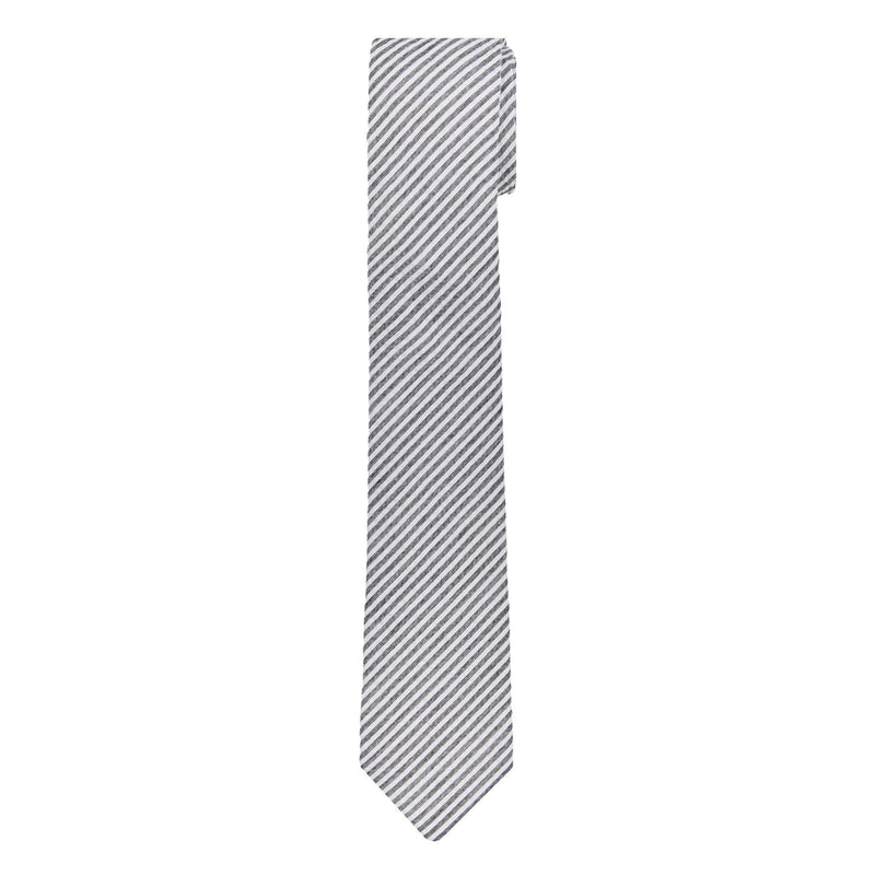 [Australia] - Jacob Alexander Men's Seersucker Striped Pattern Slim Neck Tie Black 