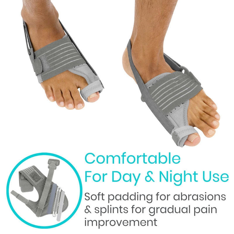[Australia] - Vive Full Foot Bunion Splint- Toe Separator and Corrector for Hallux Valgus, Overlapping and Crooked Toes - Hammer Toe Straightener - Orthopedic Soft Brace Pain Relief- Ideal For Men and Women (Gray)) Gray 
