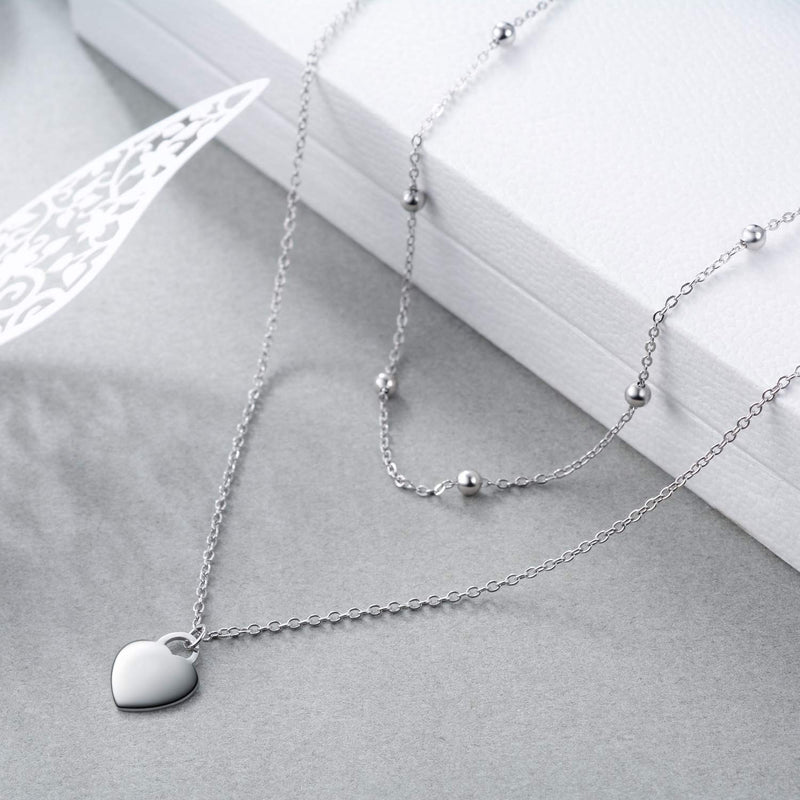 [Australia] - PEIMKO Dainty Non Tarnish Gold Plated 925 Sterling Silver Crescent Moon Double Layered Choker Necklace for Women, Triple Layered Moonstone Necklaces June Birthday Gift for Women dainty white 