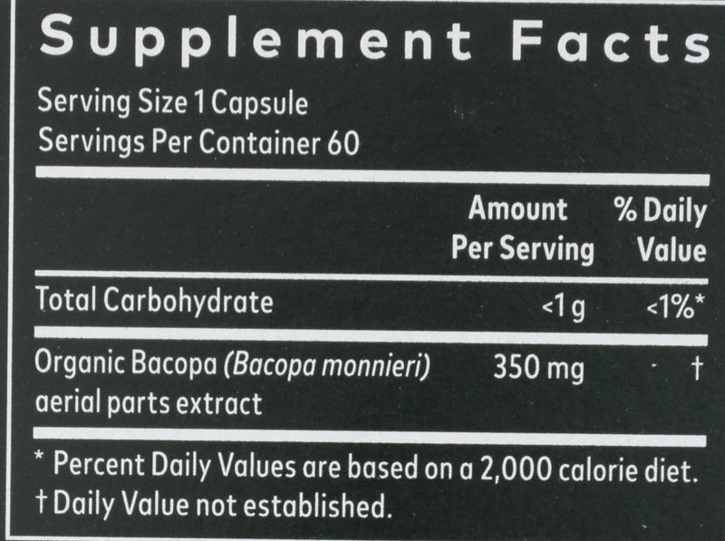 [Australia] - Gaia Herbs Bacopa - Brain and Cognitive Support Herbal Supplement - Made with Bacopa (Bacopa Monnieri) to Help Support a Thriving Mind - 60 Vegan Liquid Phyto-Capsules (Up to 60-Day Supply) 