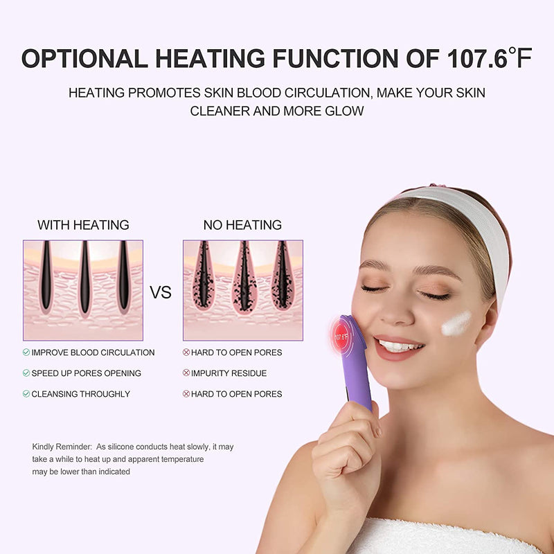 [Australia] - Facial Cleansing Brush, Electric Face Cleaning Brush IPX7 Waterproof, Face Spin Brush 5 Intensity for Deep Cleansing, Gentle Exfoliation, Makeup Removal, Blackhead Removals and Massage (Purple) Purple 