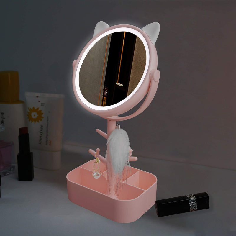 [Australia] - Lighted Makeup Mirror &Vanity Mirror 3 Color Lighting Modes Light Up Mirror 360° Rotation Touch Screen 