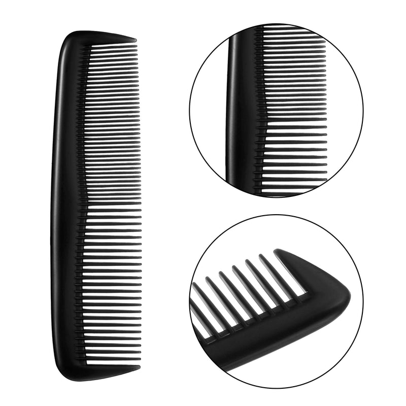 [Australia] - 12 Pieces Hair Combs Set Pocket Fine Plastic Hair Combs for Women and Men, Fine Dressing Comb (Black) Black 