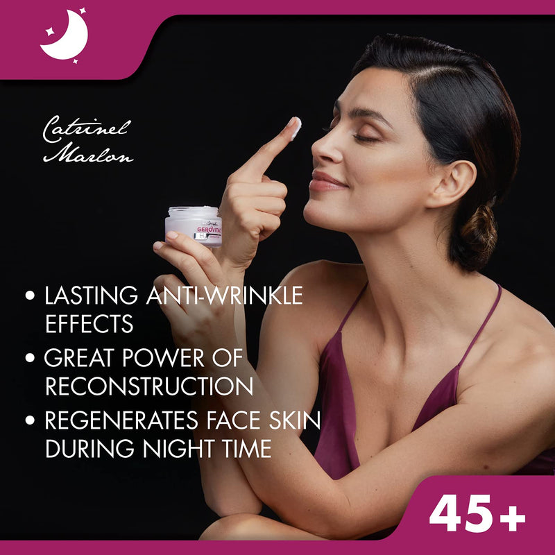 [Australia] - Gerovital H3 Evolution, Intense restructuring anti-wrinkle night face cream for woman, regenerates and improves the elasticity and firmness of the skin, for dry, mature skin, 50 ml 