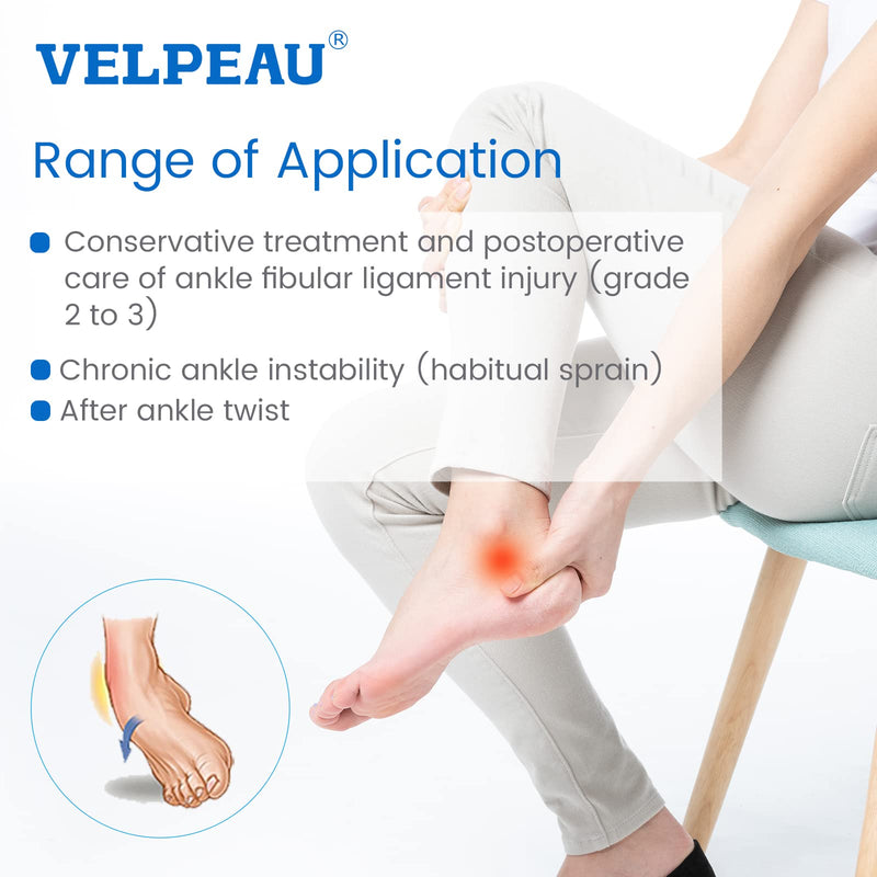 [Australia] - VELPEAU Ankle Brace - Stirrup Ankle Splint - Adjustable Rigid Stabilizer for Sprains, Tendonitis, Post-Op Cast Support and Injury Protection for Women and Men (Gel Pads, Large - Left Foot) Gel Pads-Left Foot Large (Pack of 1) 
