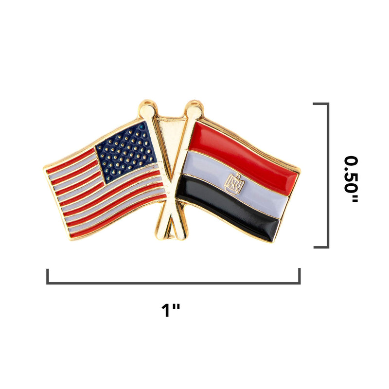 [Australia] - Desert Cactus Egypt Country Lapel Enamel with United States USA Souvenir Hat Men Women Patriotic Egyptian (Double Flag Pin) 