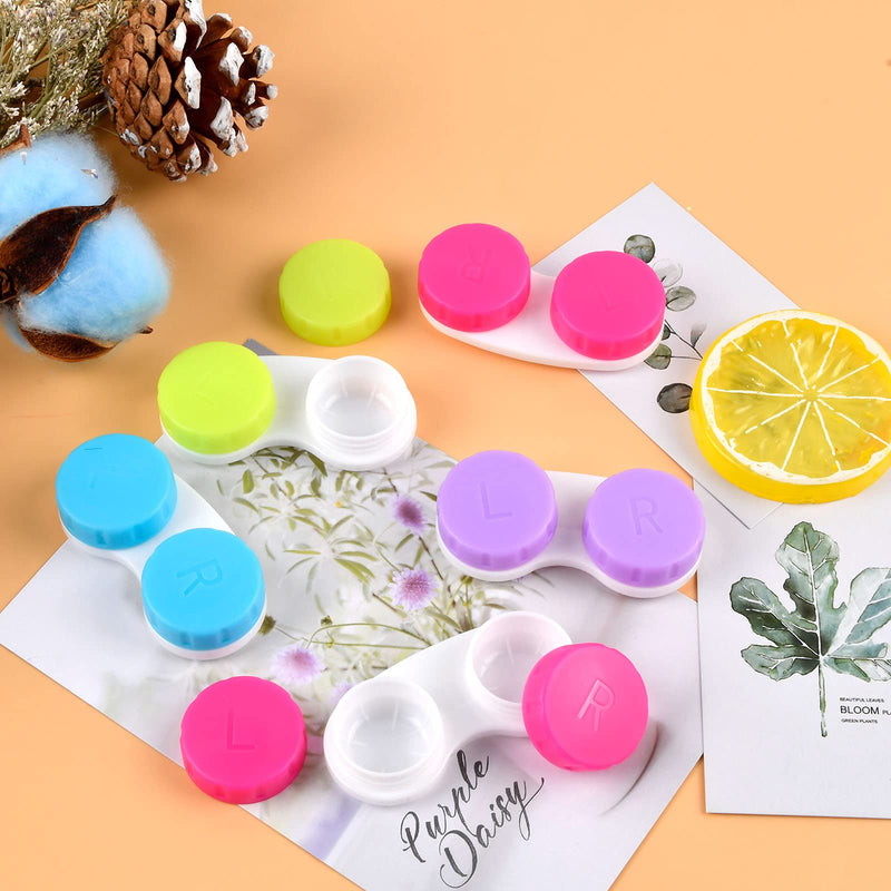 [Australia] - Jinlaili 20PCS Travel Contact Lens Cases, Portable Contact Lens Holder, Box Left/Right Eyes Contact Lens Container, Mini Box Container Leak Proof Eye Contact Case for Travel Home, 4 Colors 