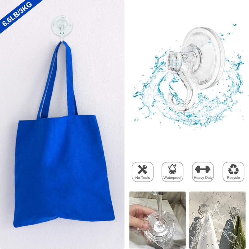 [Australia] - Suction Hooks,WOVTE 4 Packs Powerful Push and Lock Vacuum Multi-Purpose Suction Hanger Heavy Duty Max Holding 3KG for Bathroom,Kitchen Hanging Suction 