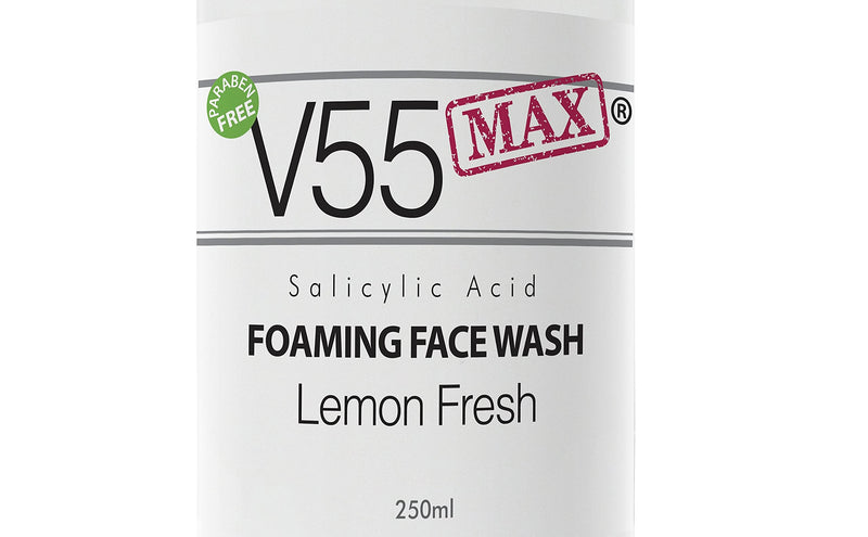 [Australia] - V55 MAX Salicylic Acid Face Wash Spot Treatment for Spots Blackheads Blemishes Problem Skin Suitable and Safe for those Prone to Acne - Paraben and Cruelty FREE - 250ml (Lemon Sorbet) Lemon Sorbet 