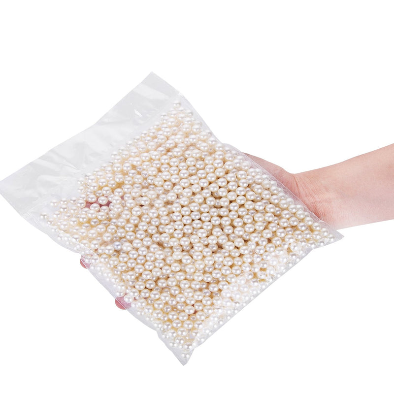 [Australia] - Makeup Beads for Brushes, Art Faux Pearls, HBlife 1100-Piece Round Pearl Beads to Hold Makeup Brush, Lipstick, Mascara, Eyeliner, 8mm (Beige) Beige 