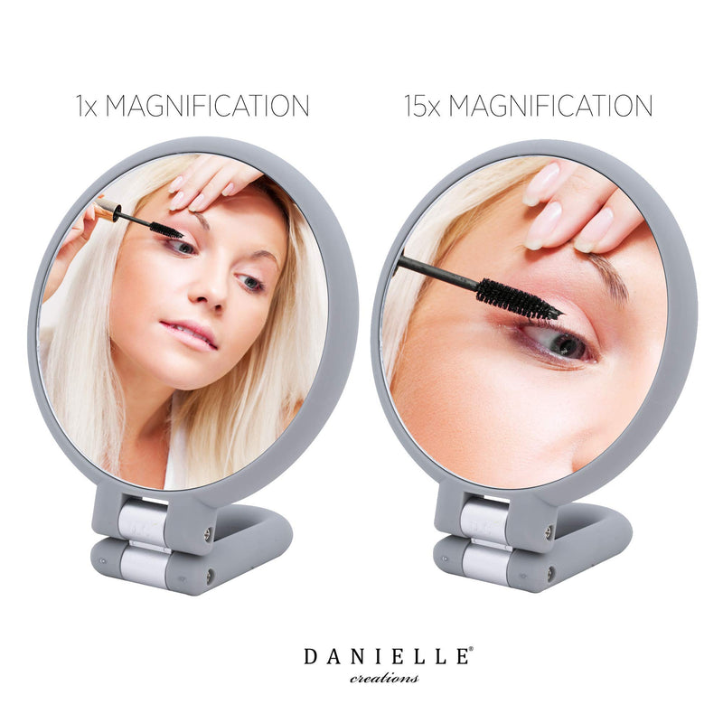 [Australia] - Danielle Magnification Folding Makeup Mirror Grey 15X 