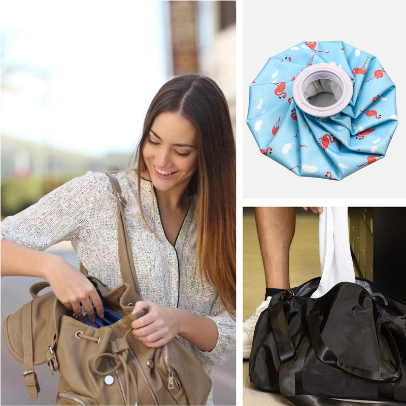 [Australia] - Ice Bag, Refillable Ice Cold Bag First Aid Ice Packs Hot and Cold Ice Bag First Aid Therapy Packs for Injuries First Aid Hot and Cold Therapy Pain Migraine Relief (9" 