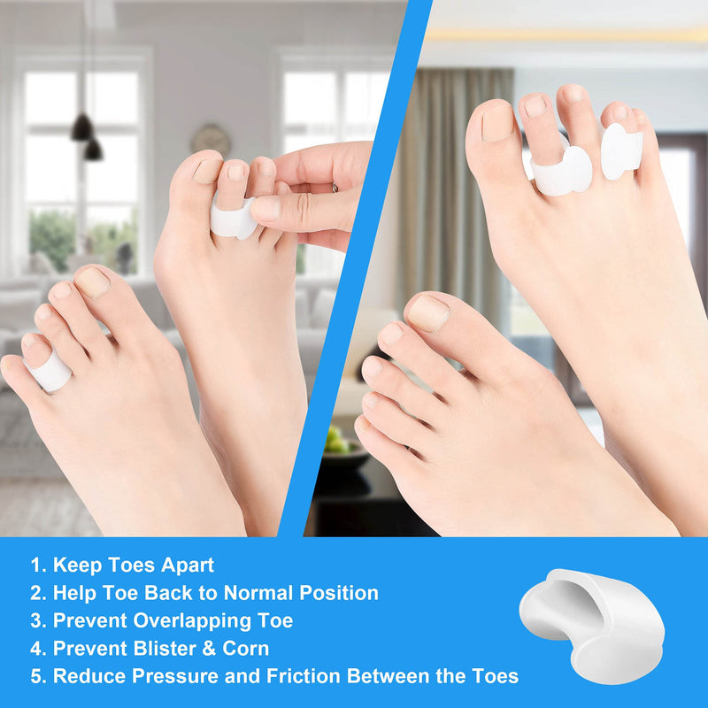 [Australia] - Hoogoo Pinky Gel Toe Separators, Silicone Toe Spacers, Small Toe Protector Spreader, Cushions for Curled Overlapping Separate Toe Correct 